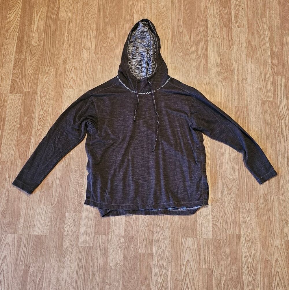 Max Studio Brown and Gray Thin Hoodie Size Large